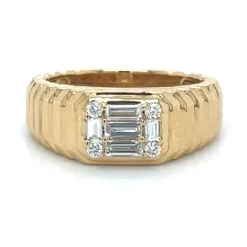 0.43ct tw Diamond Fluted Gold invisible-set Mosaic Diamond Ring