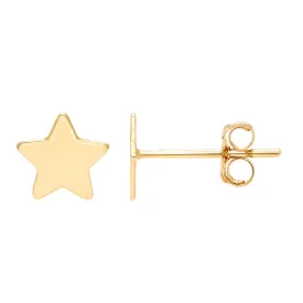 14k Yellow Gold 5.5mm Dainty Star Stud Earrings, with Pushback, Women’s, Unisex