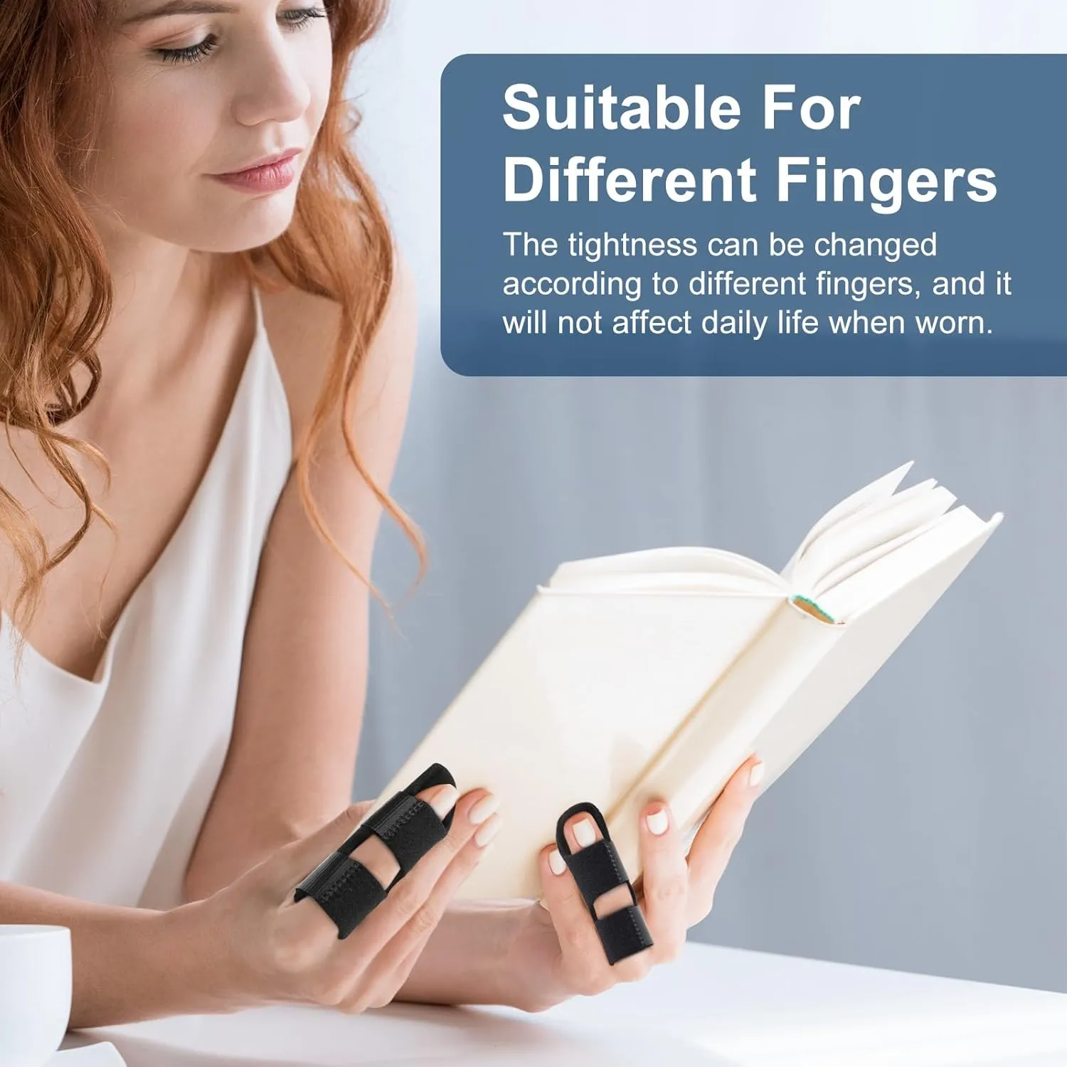 2Pcs Trigger Finger Splint, Finger Braces Joint Stabilizer, Adjustable Mallet Splint and Hand Brace, Finger Straightener for Arthritis  Fits Thumb, Index, Middle, Ring and Pinky Finger(2PCS)