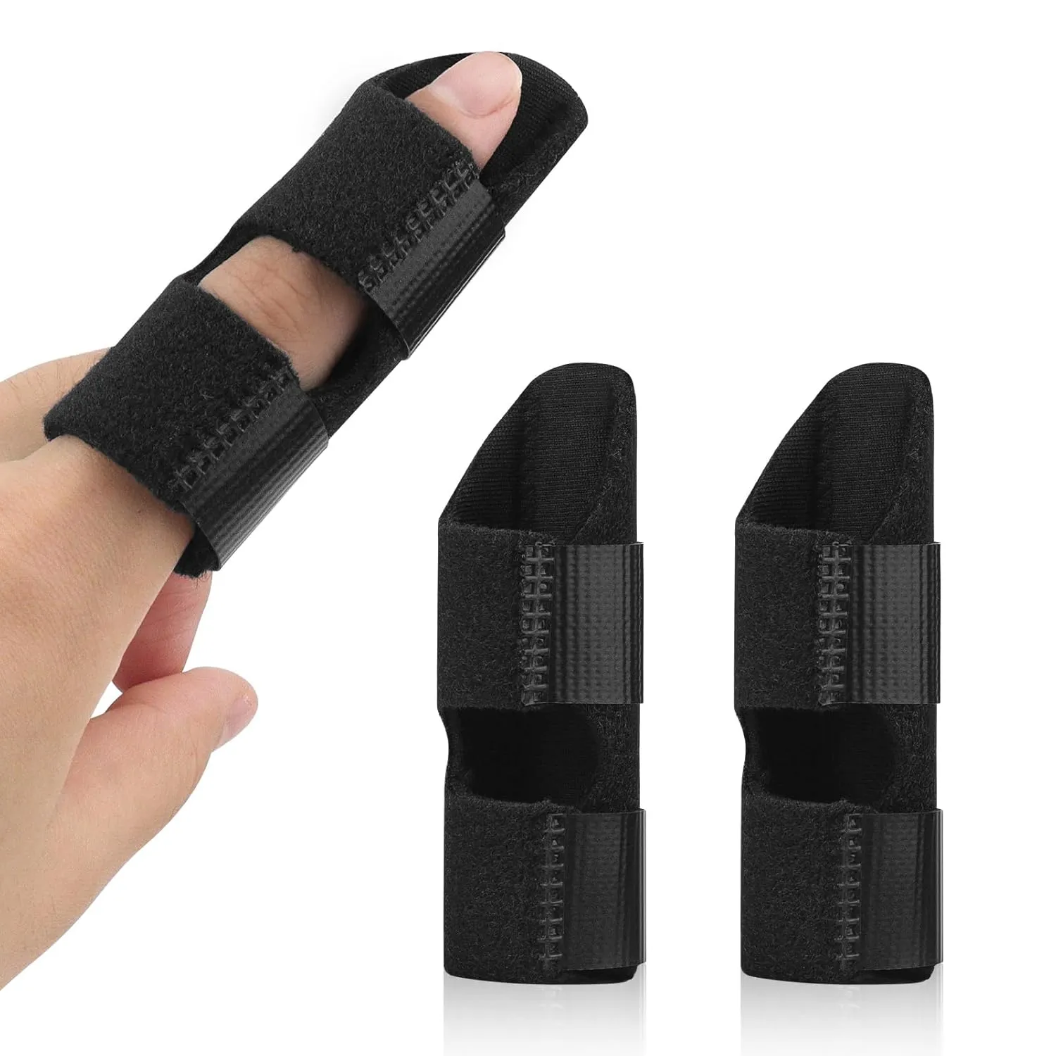 2Pcs Trigger Finger Splint, Finger Braces Joint Stabilizer, Adjustable Mallet Splint and Hand Brace, Finger Straightener for Arthritis  Fits Thumb, Index, Middle, Ring and Pinky Finger(2PCS)