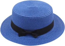 Adults Straw Sun Hat Elegant Retro Fedora Hat with Bowknot Summer Wide Brim Sun Hat Beach Traveling Hats