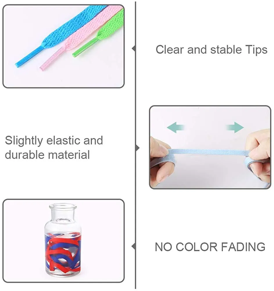 Auihiay 24 Pairs Flat Colored Shoelaces Shoestrings for Sneakers Skate Shoes Sport Shoes Boots 1.2 m 24 Colour