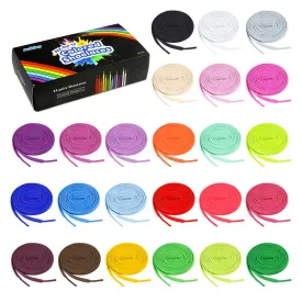 Auihiay 24 Pairs Flat Colored Shoelaces Shoestrings for Sneakers Skate Shoes Sport Shoes Boots 1.2 m 24 Colour