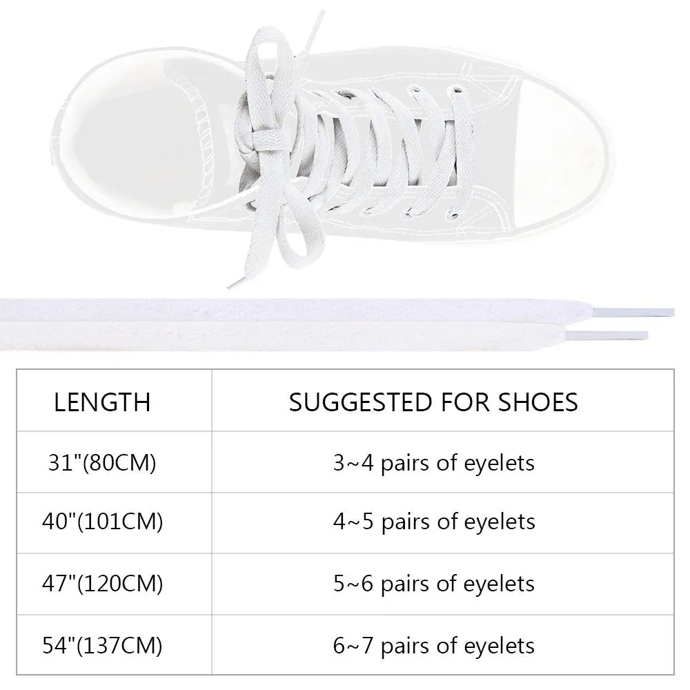 Auihiay 24 Pairs Flat Colored Shoelaces Shoestrings for Sneakers Skate Shoes Sport Shoes Boots 1.2 m 24 Colour