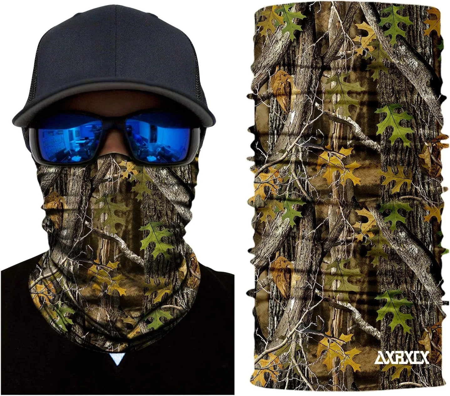 AXBXCX 2 Pack - Camouflage Print Seamless Neck Gaiter Bandana Face Mask for Outdoor Activities