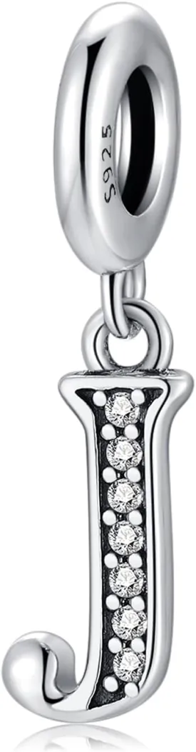 BETTY&SARAH 925 Sterling Silver Letter Charms for Bracelets and Necklace Alphabet Initial Pendant Jewelry Gift for Women