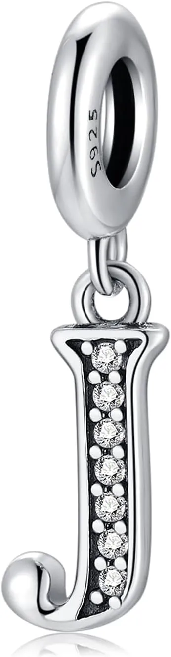 BETTY&SARAH 925 Sterling Silver Letter Charms for Bracelets and Necklace Alphabet Initial Pendant Jewelry Gift for Women