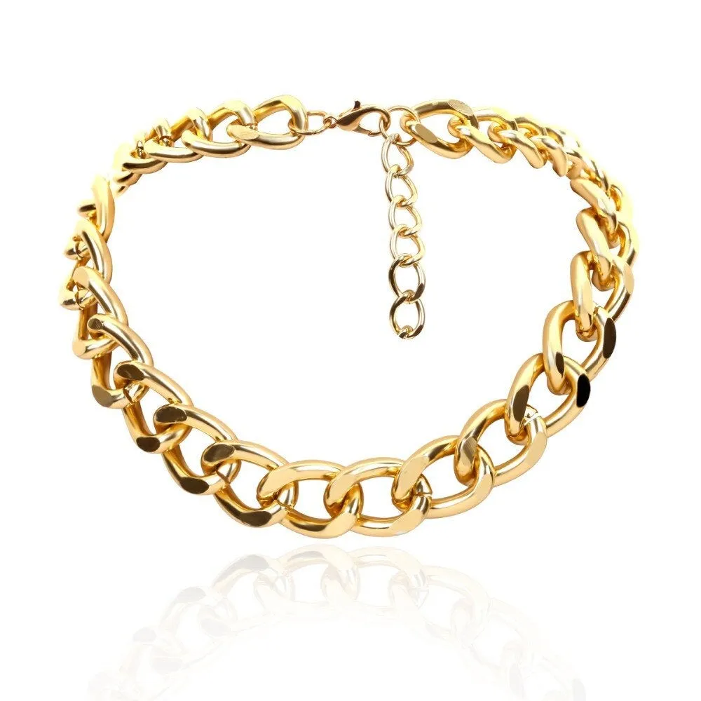 Big Chunky Necklace | Chunky Chain Necklace | Chunky Gold Chain Collar | Gold Thick Chain Necklace | Gold Chain | Chunky Chain Choker