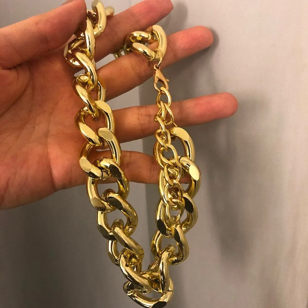 Big Chunky Necklace | Chunky Chain Necklace | Chunky Gold Chain Collar | Gold Thick Chain Necklace | Gold Chain | Chunky Chain Choker