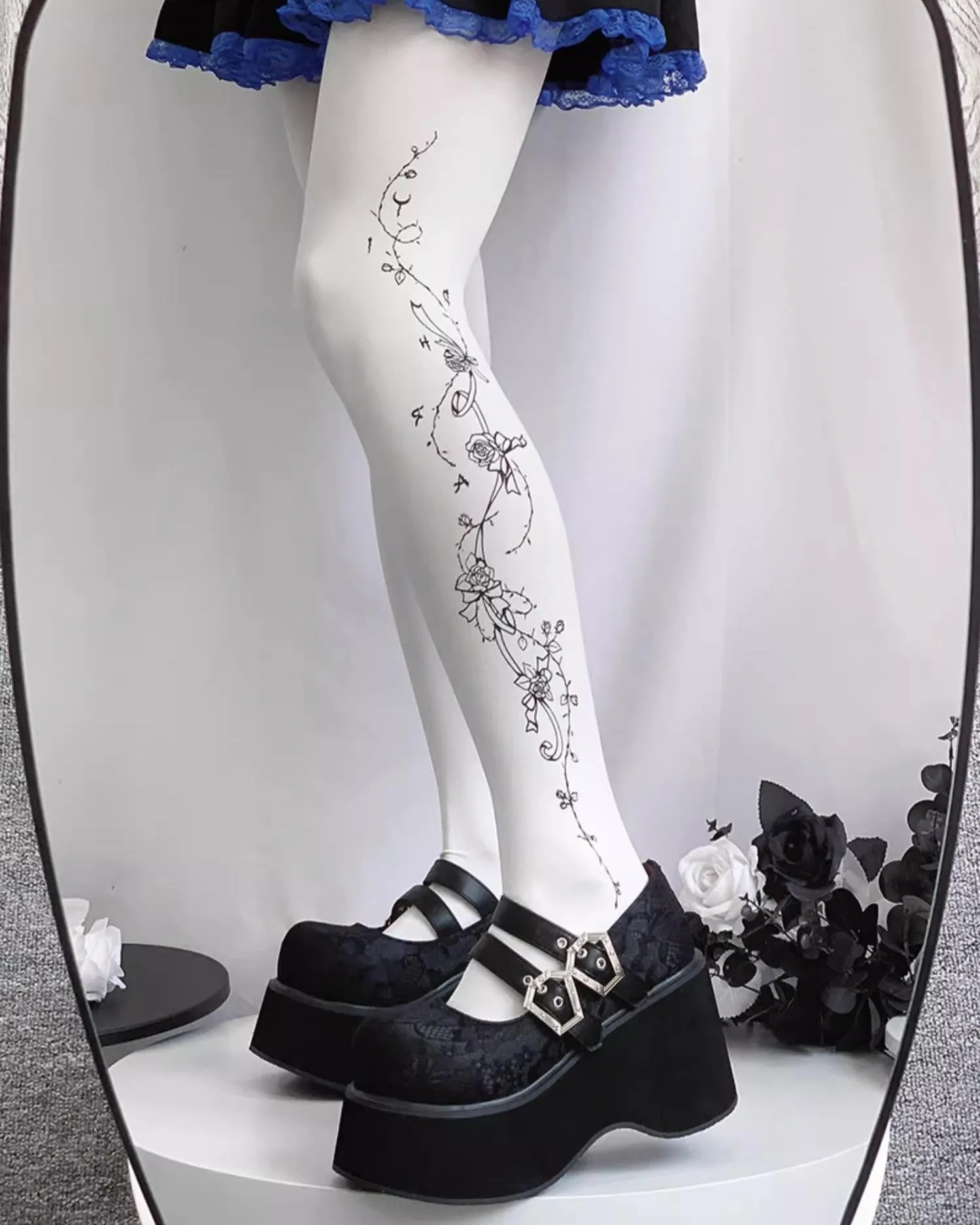 Black Red Platform Shoes Mary Jane Shoes
