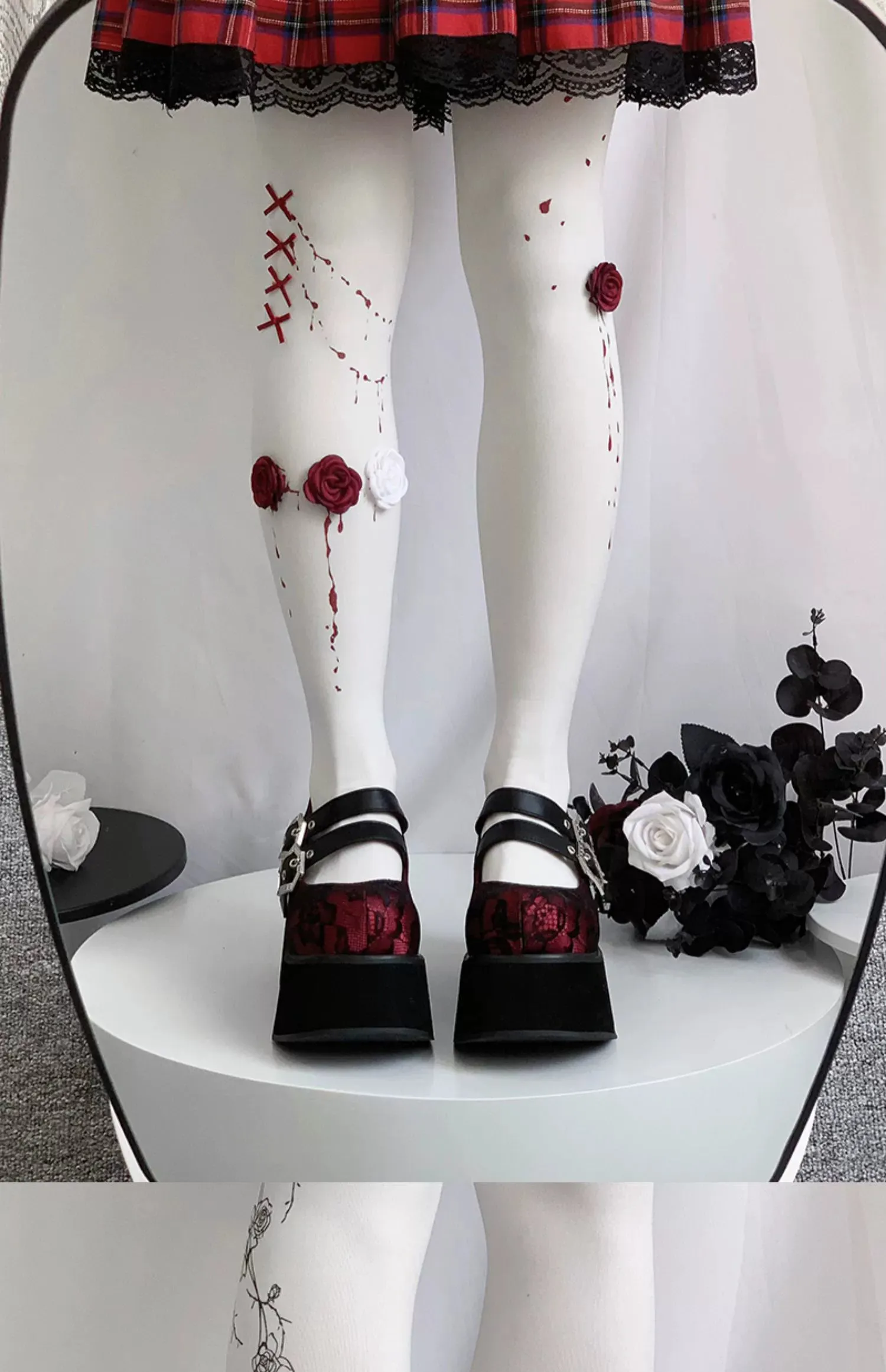 Black Red Platform Shoes Mary Jane Shoes