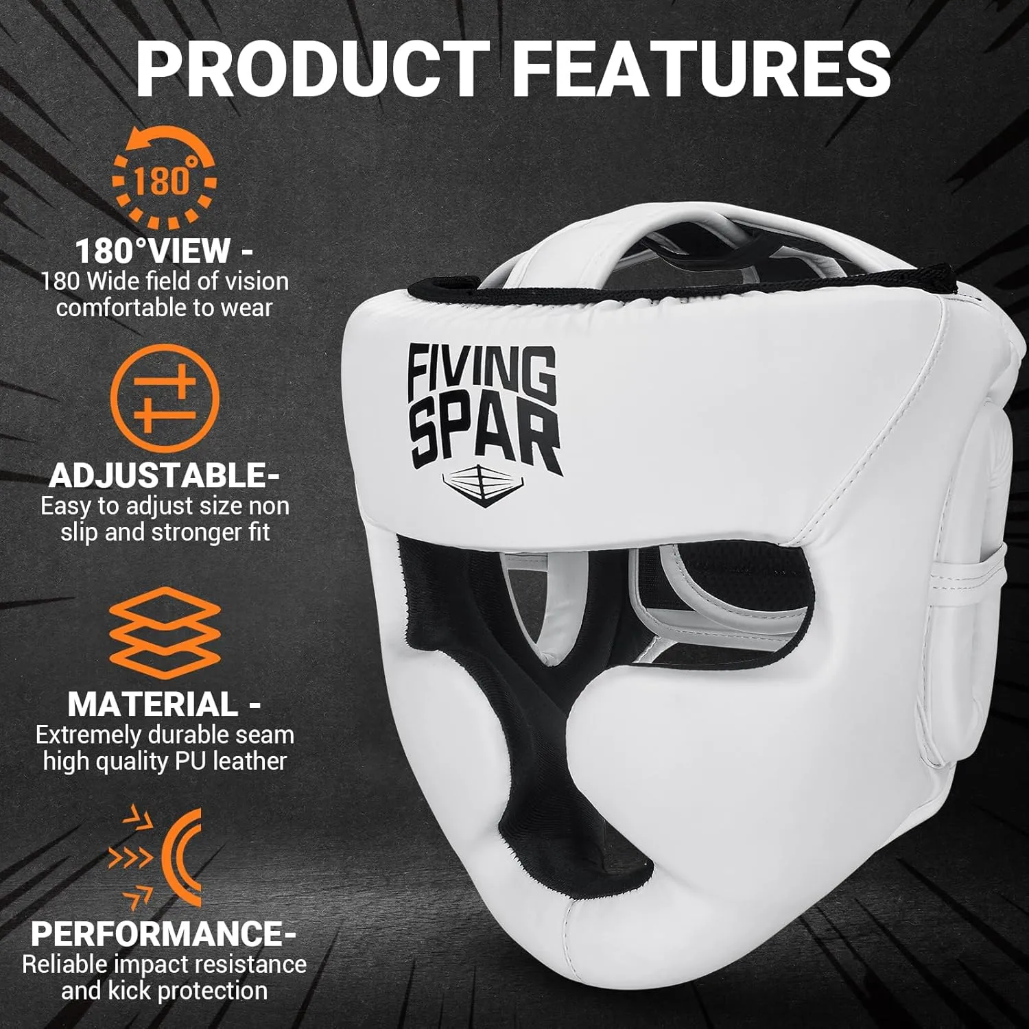 Boxing Headgear for MMA, Head Guard for Muay Thai, Boxing,Wrestling & Sparring - Professional Training Equipment for Adult Men & Women