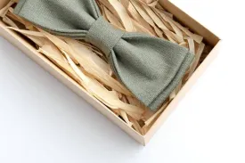 Dark Slim Sage Green Boys Bow Tie - Dapper Elegance for Young Gentlemen