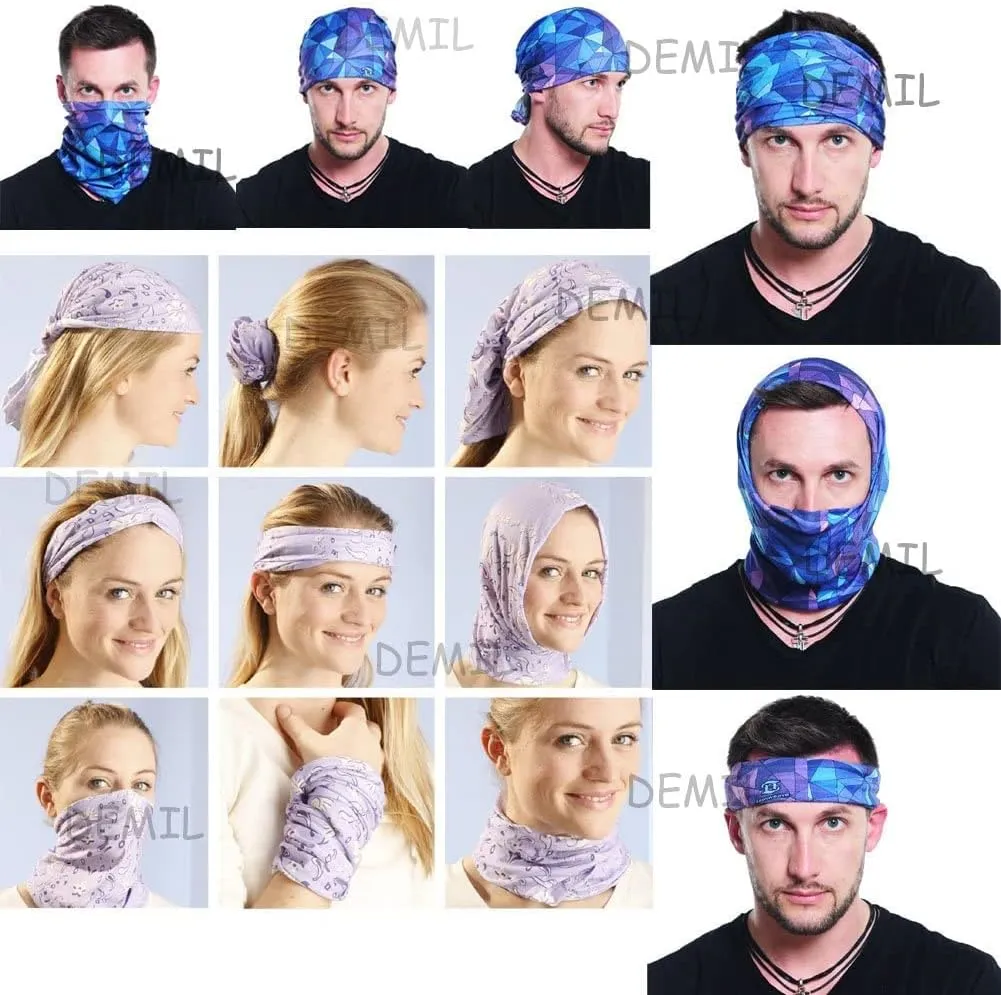 DEMIL Multifunctional Sports Stretchable Seamless Casual Headband Sweatband Magic Camo Scarf Balaclava Headwear Head Wrap