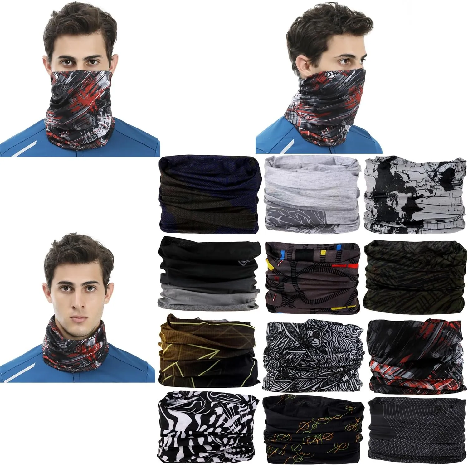 DEMIL Multifunctional Sports Stretchable Seamless Casual Headband Sweatband Magic Camo Scarf Balaclava Headwear Head Wrap