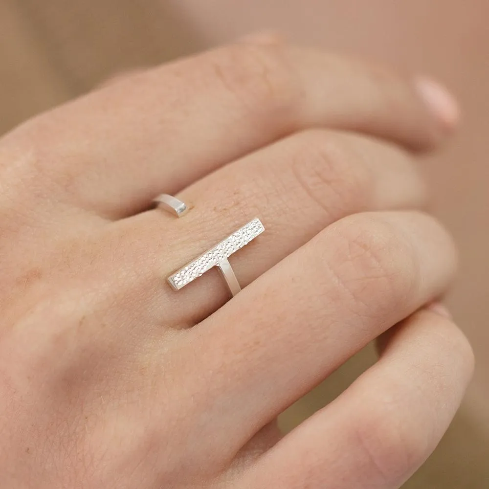 Diamond Dusted Single Bar Ring by Christina Kober