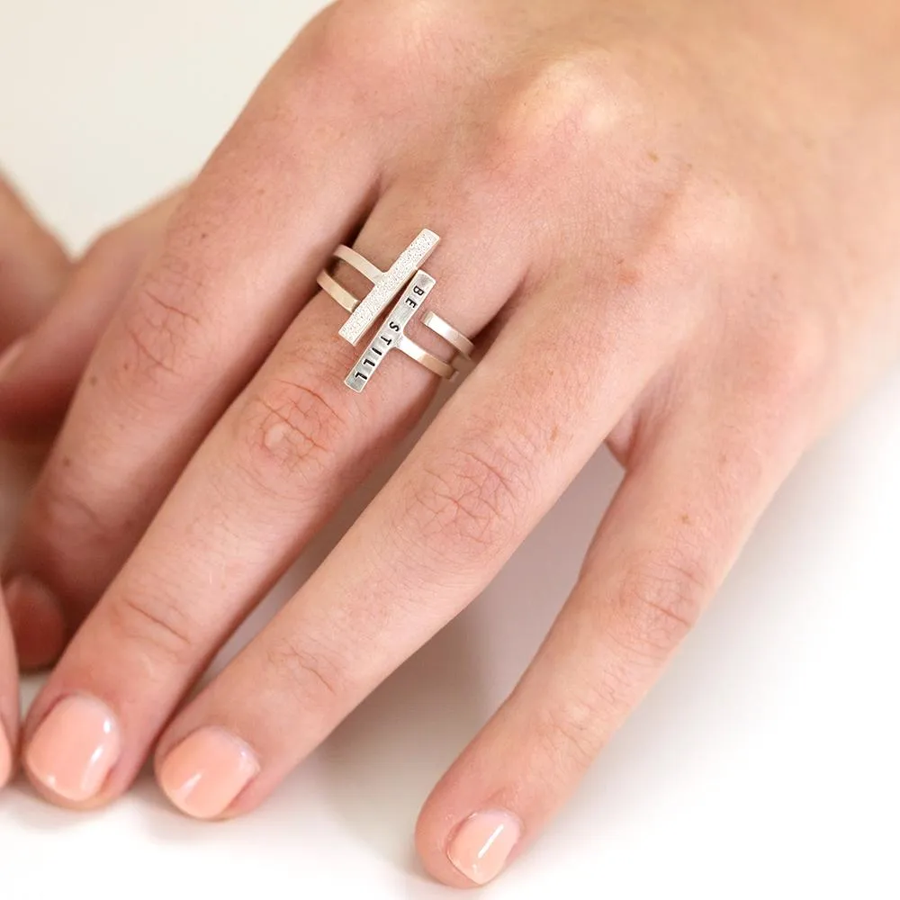 Diamond Dusted Single Bar Ring by Christina Kober