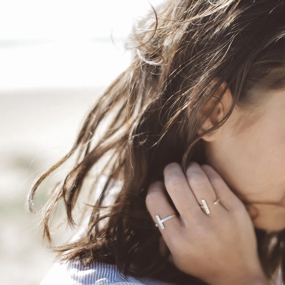 Diamond Dusted Single Bar Ring by Christina Kober