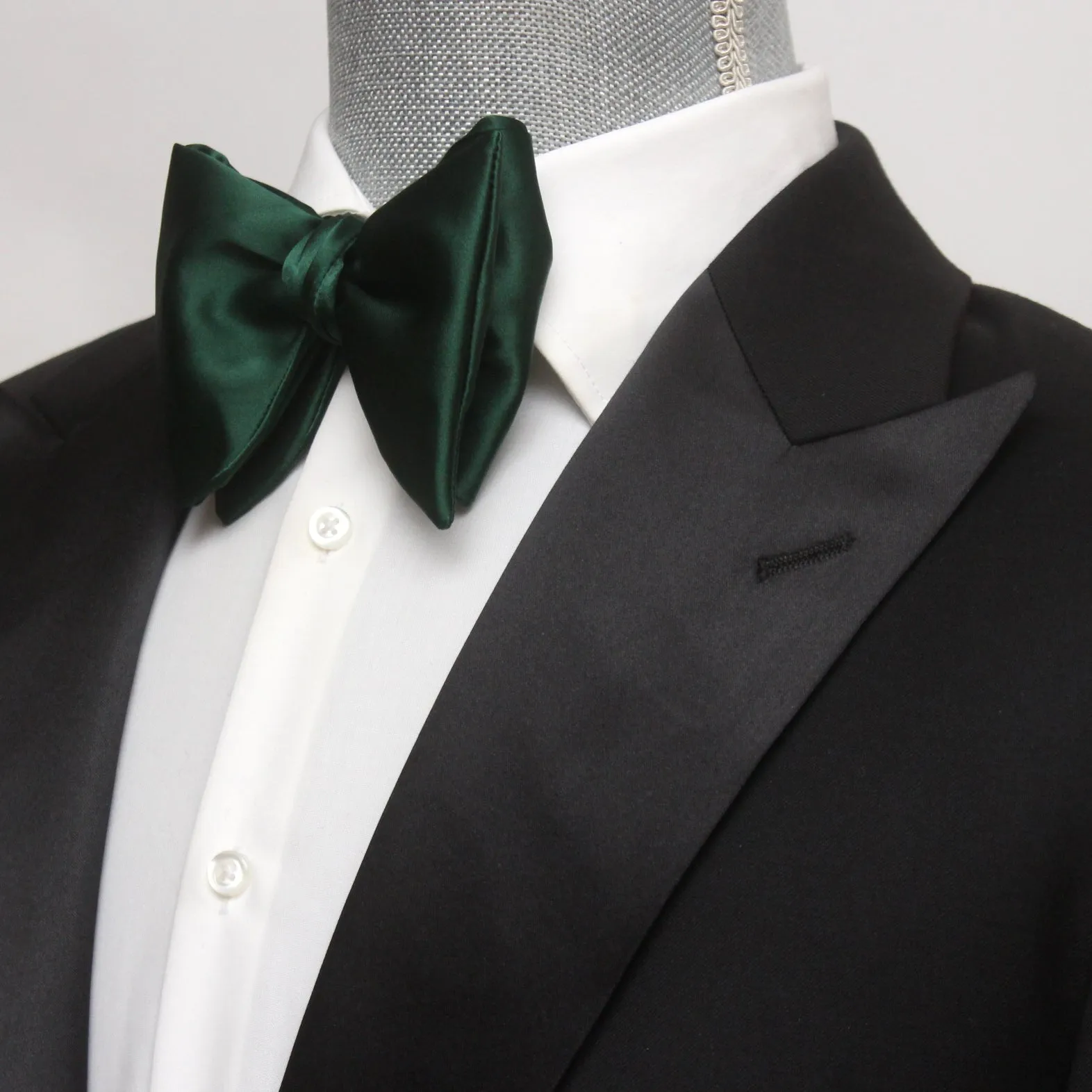 Emerald Green Men's Large Silk Bow Tie