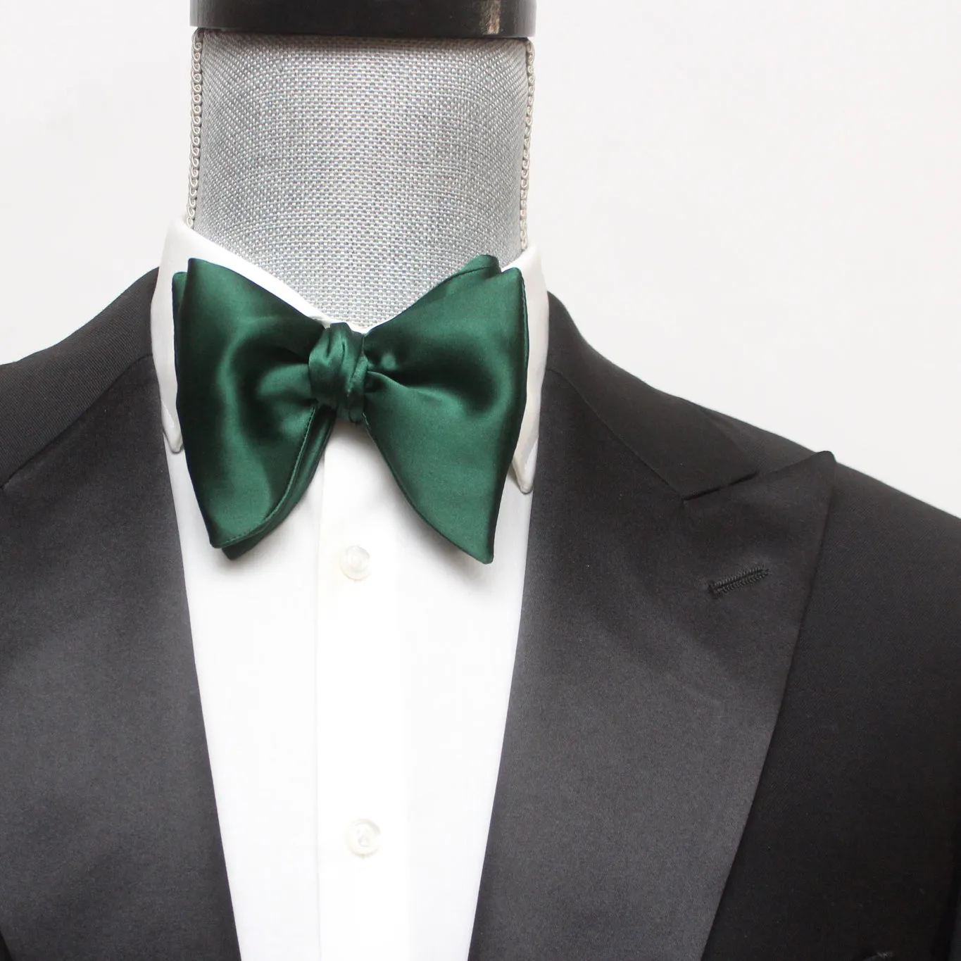 Emerald Green Men's Large Silk Bow Tie