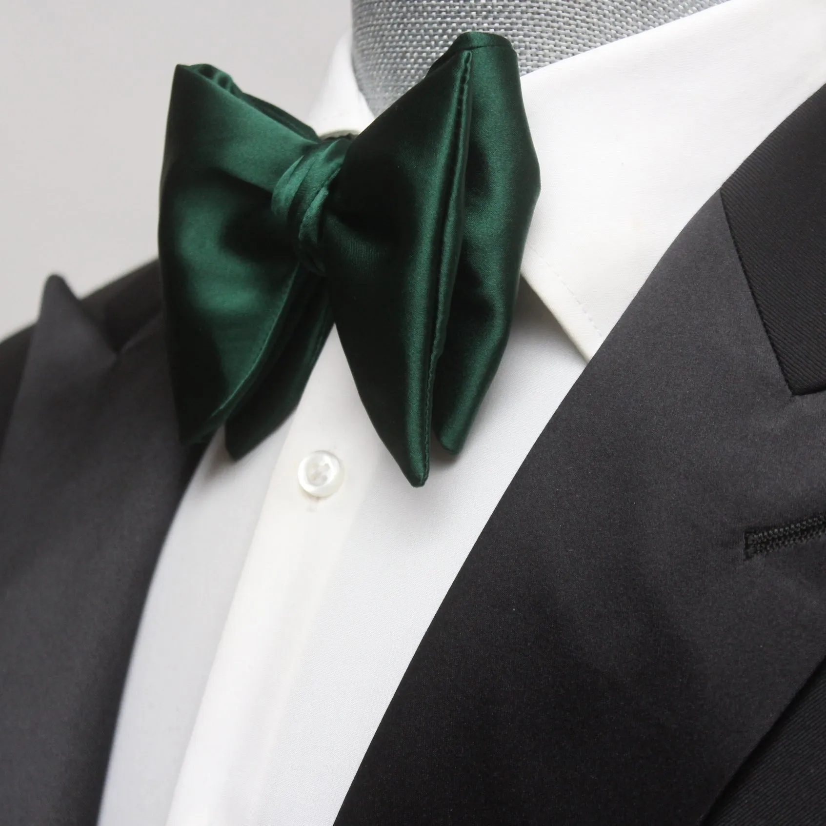 Emerald Green Men's Large Silk Bow Tie