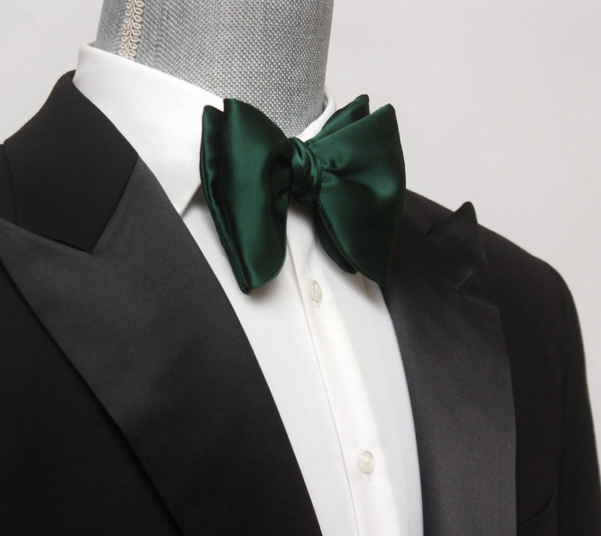 Emerald Green Men's Large Silk Bow Tie