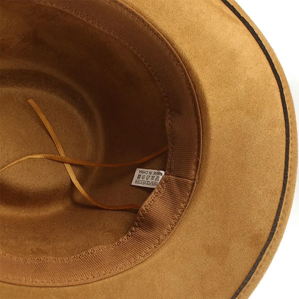 Ethnic Suede Fedora Hats Unisex Newsboy Cap Suede Panama Hats Solid Retro Fedora for Men Women 2025