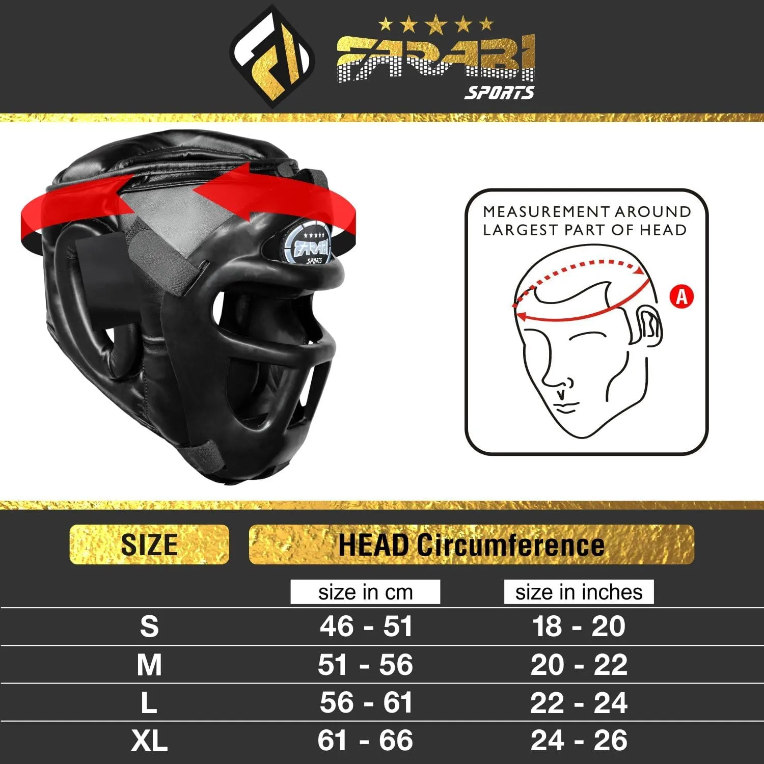 Farabi Sports Boxing Headgear Grill Head Gear MMA Training Kickboxing Sparring Gear Removable Front Bar Grill