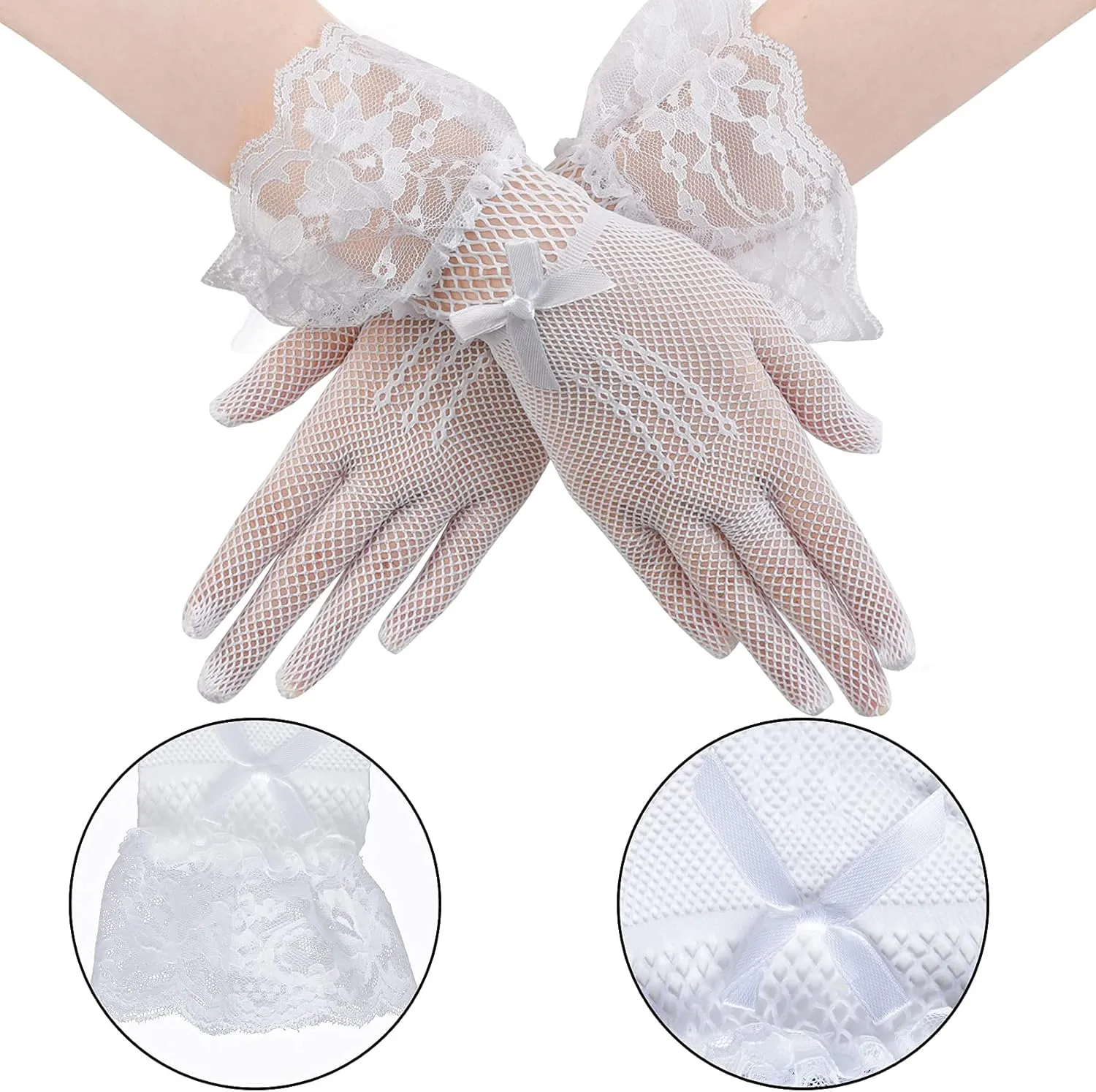 Fascinators Hat for Women Tea Party Pillbox Hat Set Mesh Veil 20s 50s Headwear Lace Gloves Pearl Necklace Earrings