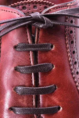 Flat Dark Brown Waxed Cotton Shoelaces