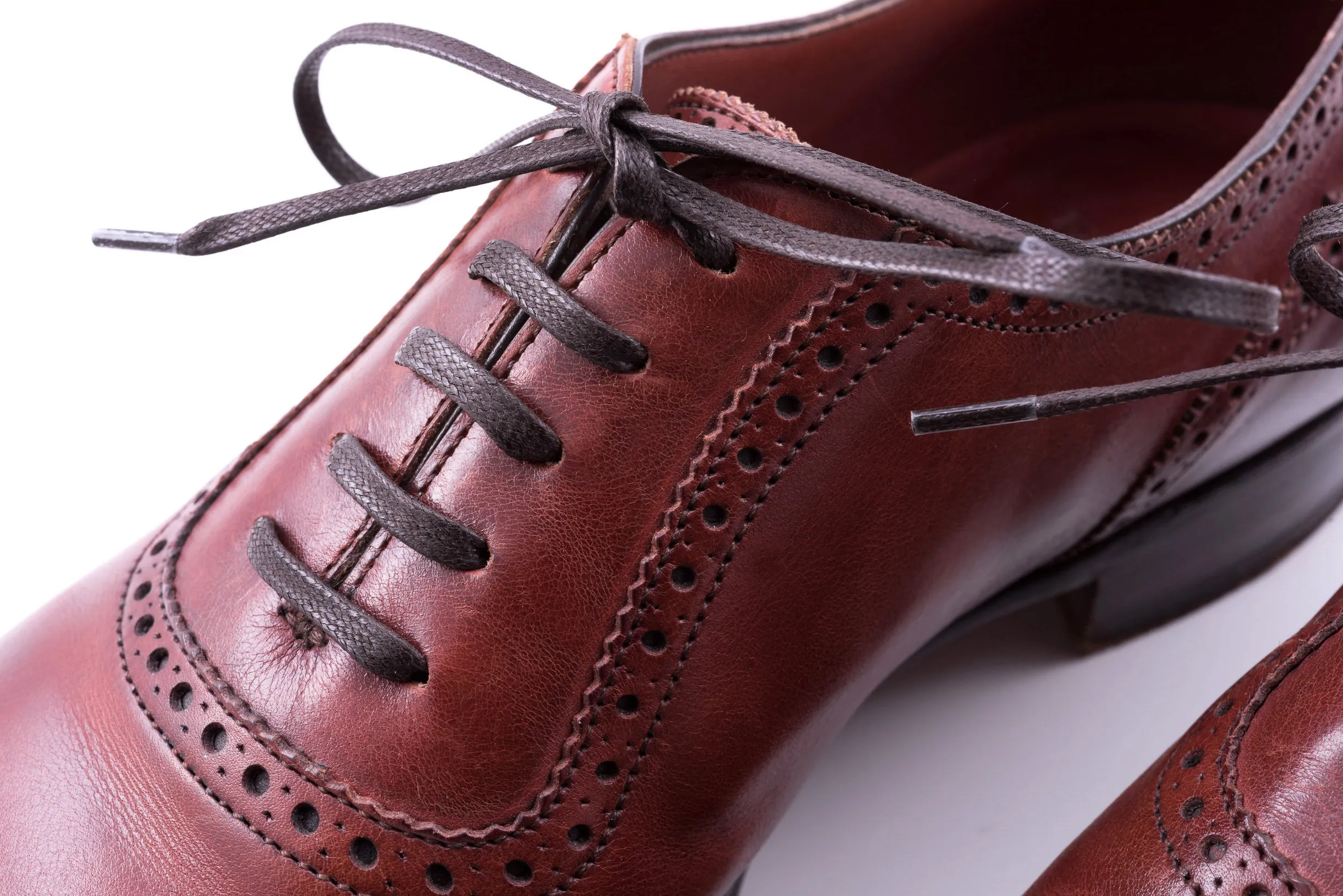 Flat Dark Brown Waxed Cotton Shoelaces