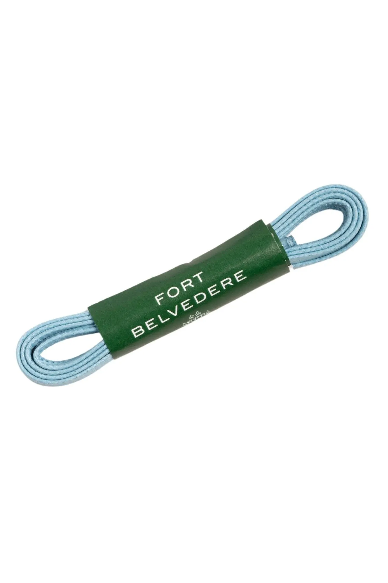 Flat Light Blue Waxed Cotton Shoelaces