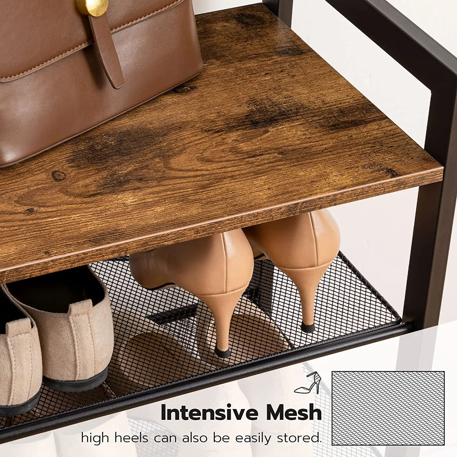 Hall Tree, Coat Rack, Shoe Rack, 5-tier Freestanding shelf, Shoe Storage