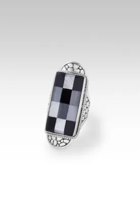 Hopeful Horizon Ring™ in Onyx Hematine White Mother of Pearl Mosaic