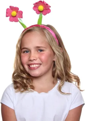 Hot Pink Glitter Flower Bopper Headband