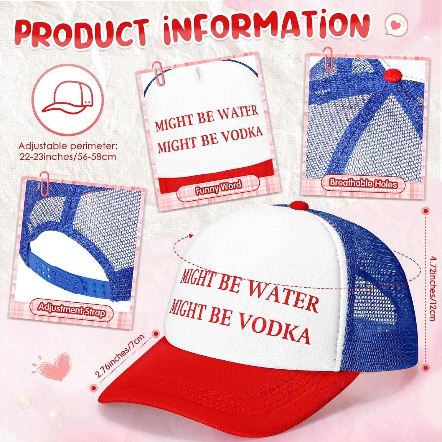 JaGely Trucker Hat for Women Trucker Hat Joke Baseball Cap Classic Adjustable Cap for Women Men Gifts