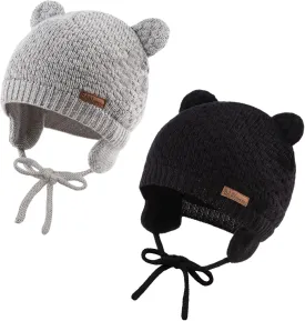 JANGANNSA Cute Knitted Boys Girls Christmas Beanie Warm Earflap Winter Hat Infant Toddler Baby Beanie 0-2Y