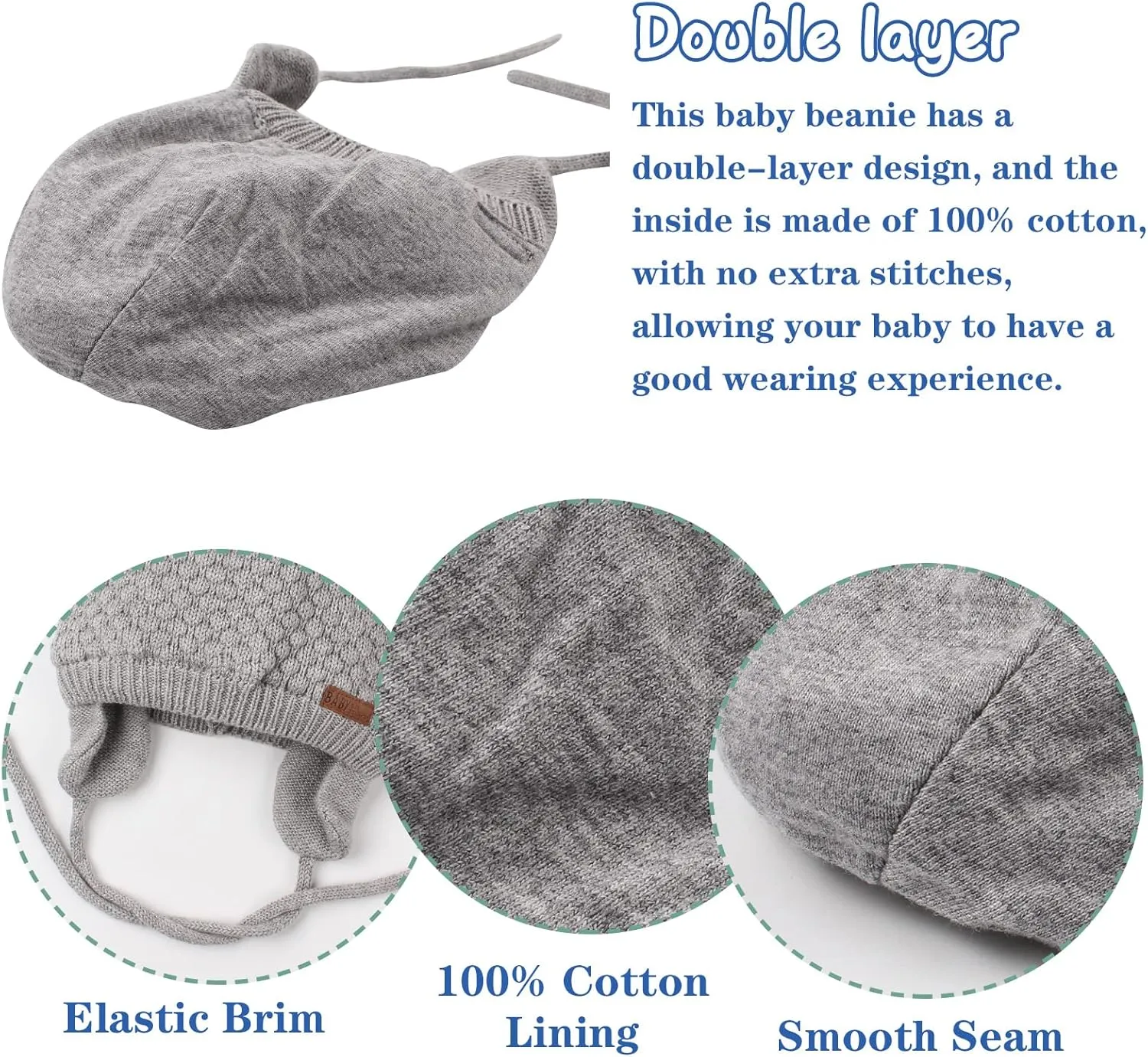 JANGANNSA Cute Knitted Boys Girls Christmas Beanie Warm Earflap Winter Hat Infant Toddler Baby Beanie 0-2Y