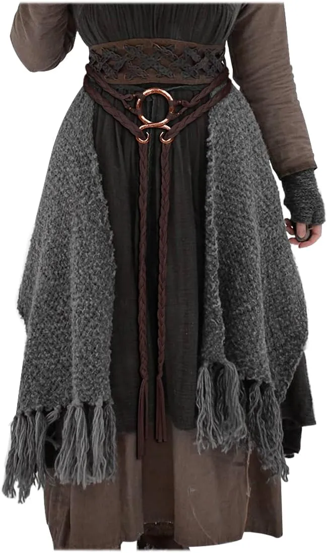 Joukavor Viking Troll Cross Rope Belt - Medieval Norse Witch Belt for Women