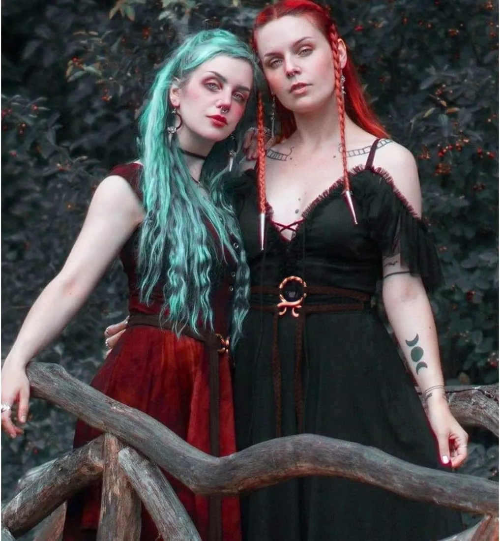 Joukavor Viking Troll Cross Rope Belt - Medieval Norse Witch Belt for Women