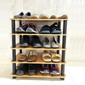 Kawachi Multipurpose Wooden Display Kitchen Storage Shelves Shoe Rack Organizer with Utility Storage Stand-KW86 - Beige