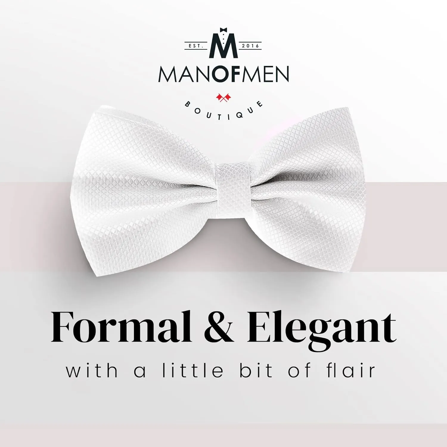 Man of Men Bow Ties for Men Pre-Tied Formal Tuxedo Bowtie - Adjustable Length - Huge Variety Colors Available