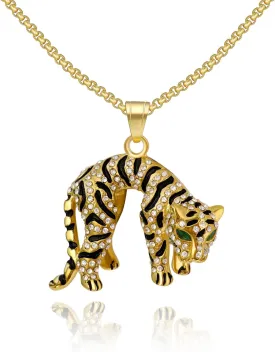 Men's Necklace Stainless Steel Chain 14K Gold Plated Pendant Necklace Religious Charm Iced-out Bling Necklace Punk Fashion Rocker Cool Biker Male Jewelry for Women Unisex