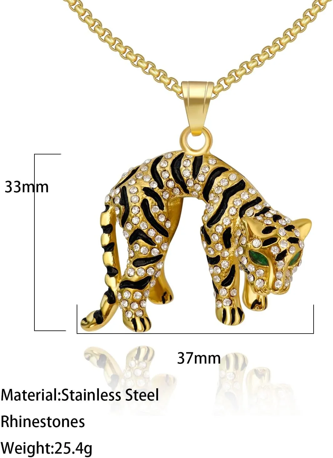 Men's Necklace Stainless Steel Chain 14K Gold Plated Pendant Necklace Religious Charm Iced-out Bling Necklace Punk Fashion Rocker Cool Biker Male Jewelry for Women Unisex