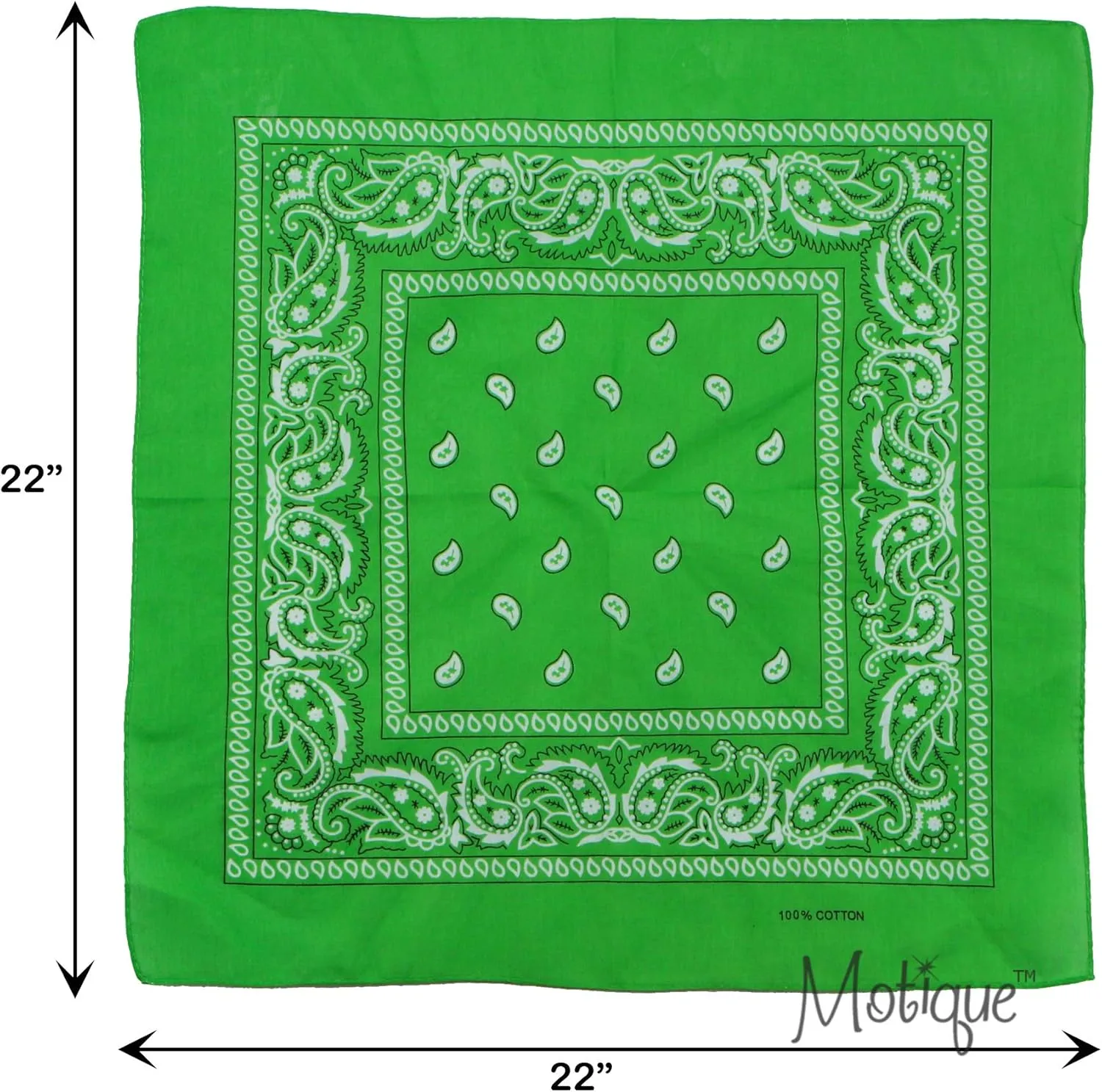 Motique Accessories 22 Inch Cotton Paisley Bandana