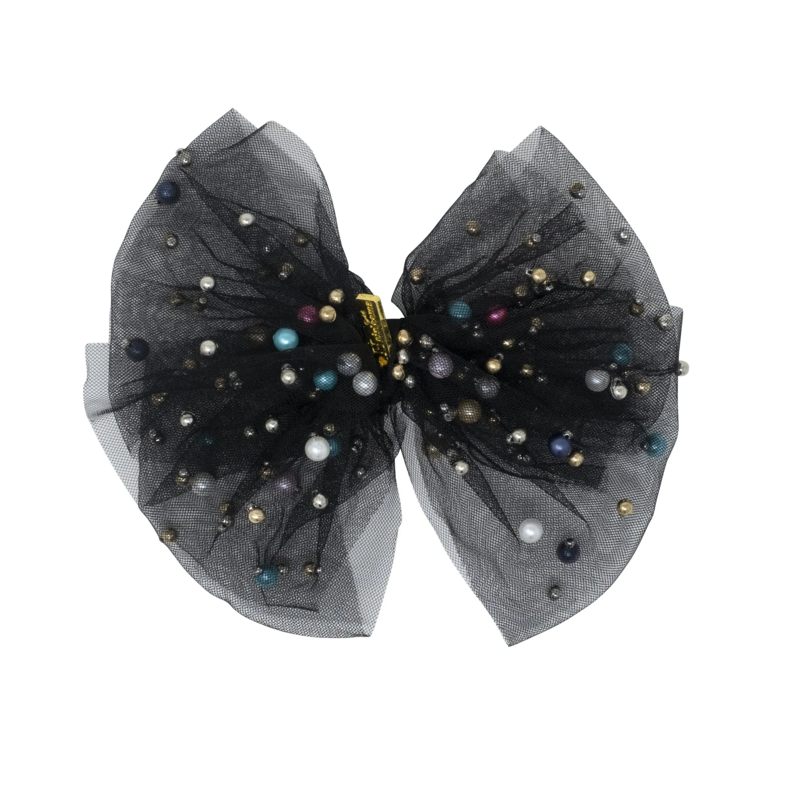 Multicolored Pearly Tulle Large Hairpin