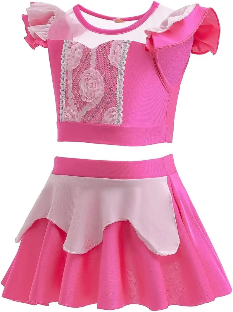 MYRISAM Girls Princess Two-Piece Tankini Swimsuits Party Bathing Suits Ruffles Beach Surf Swimming Swimwear Bikini Set