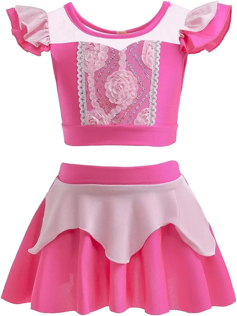 MYRISAM Girls Princess Two-Piece Tankini Swimsuits Party Bathing Suits Ruffles Beach Surf Swimming Swimwear Bikini Set