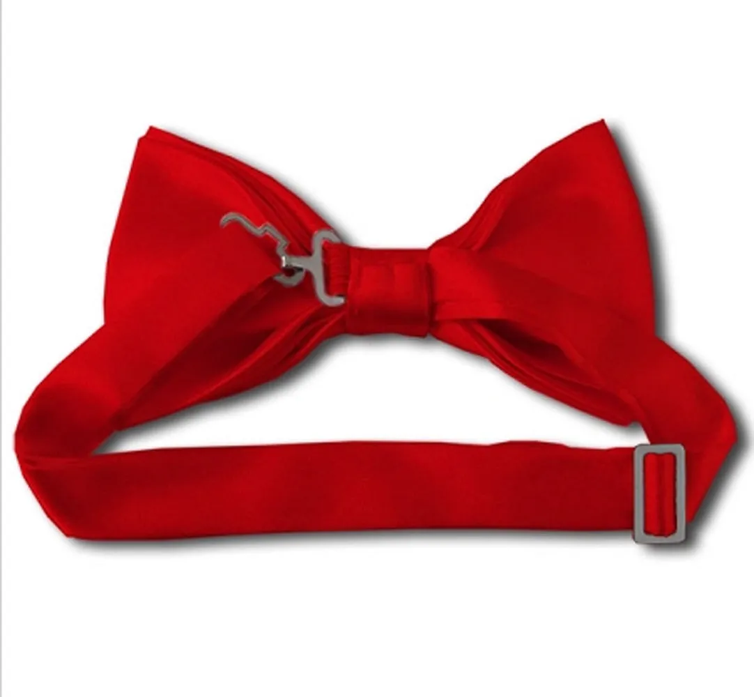 New Solid Satin Pretied Bow Ties - Beige