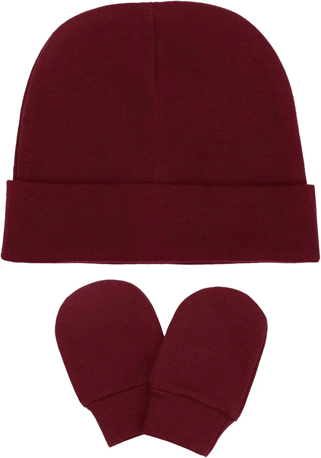 Newborn Baby Hats and Mittens Set Infant Beanie Cap Toddler Gloves Newborn Hospital Hats for Baby Boy Girl Kid 0-6 Months